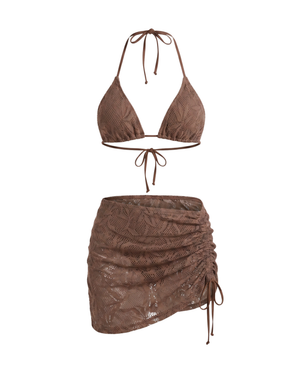 Conjunto de bikini marrón