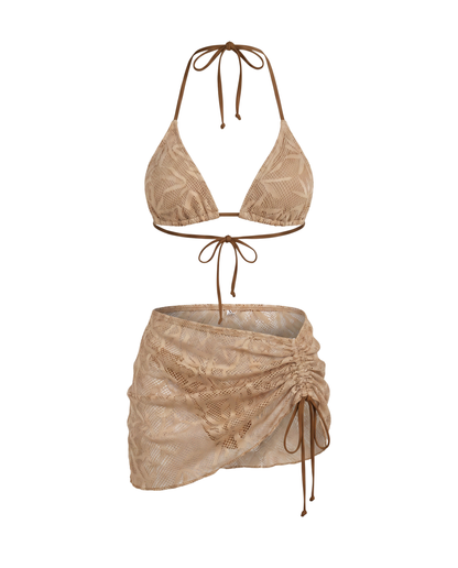 Conjunto de bikini marrón
