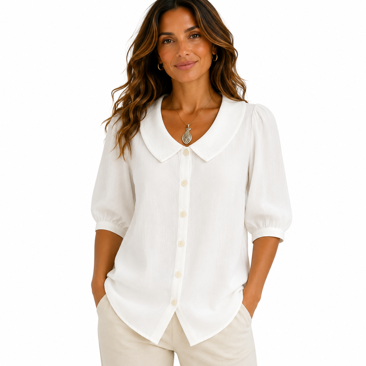 Blusa Moderna de Color Liso