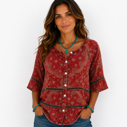 Blusa Vintage Estampada