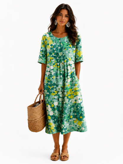 Elena™ | Vestido Midi Floral Ligero y Fluido