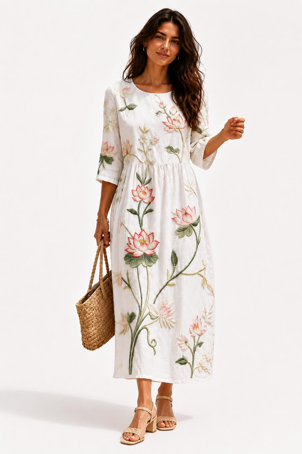 Alba™ | Vestido Blanco Floral