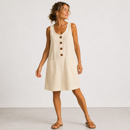 María - Vestido de algodón y lino