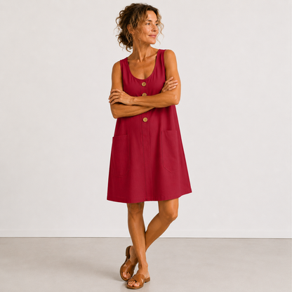 María - Vestido de algodón y lino