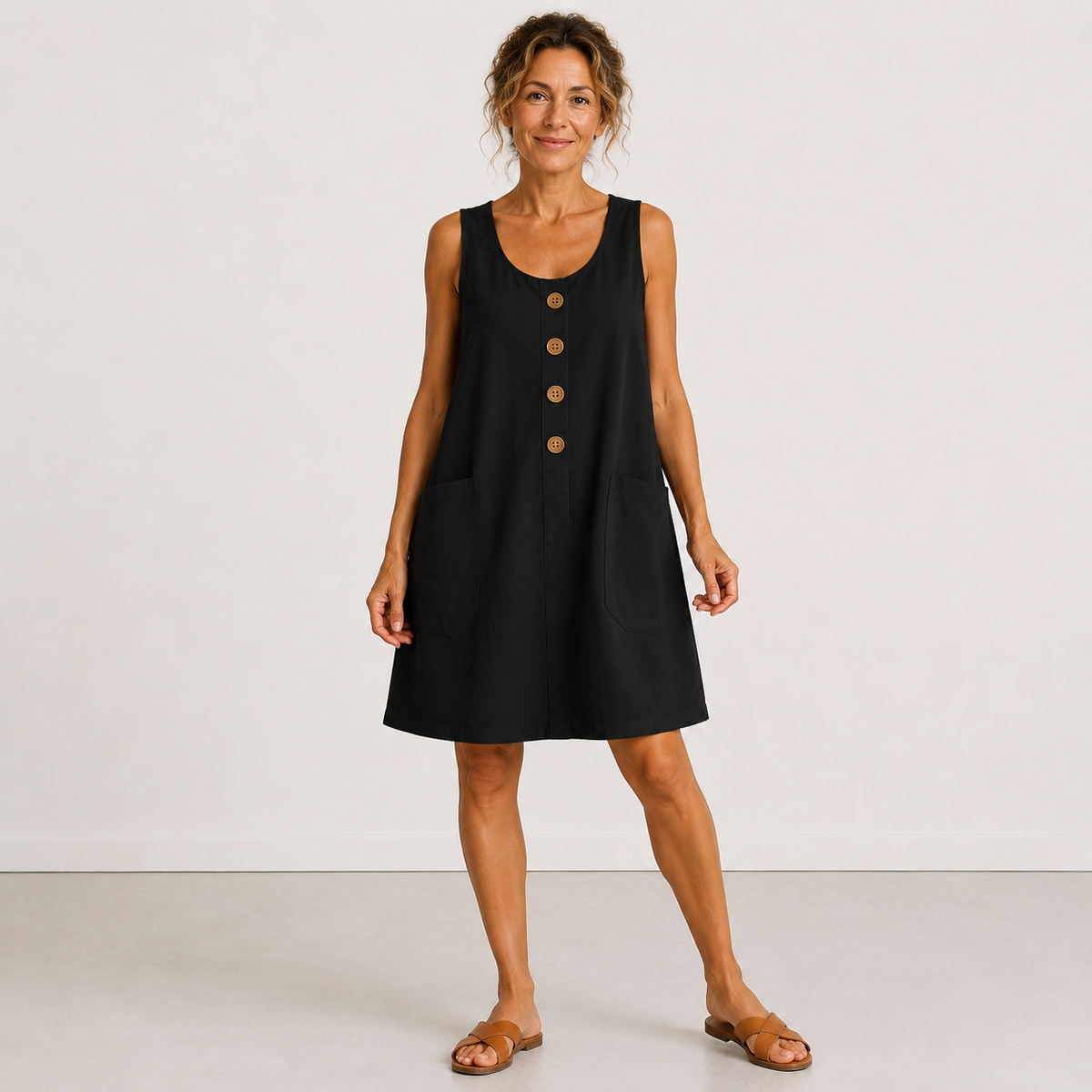 María - Vestido de algodón y lino