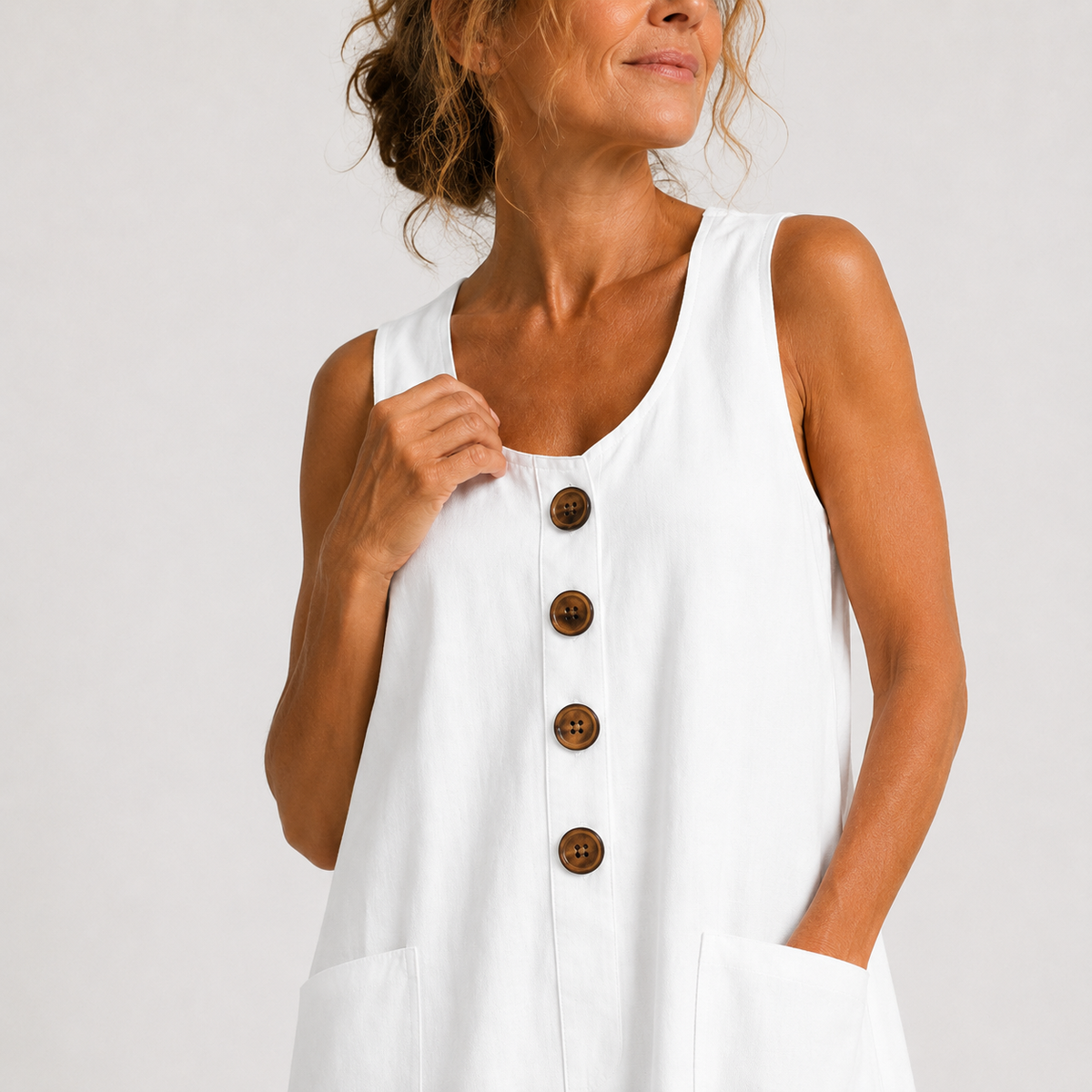 María - Vestido de algodón y lino