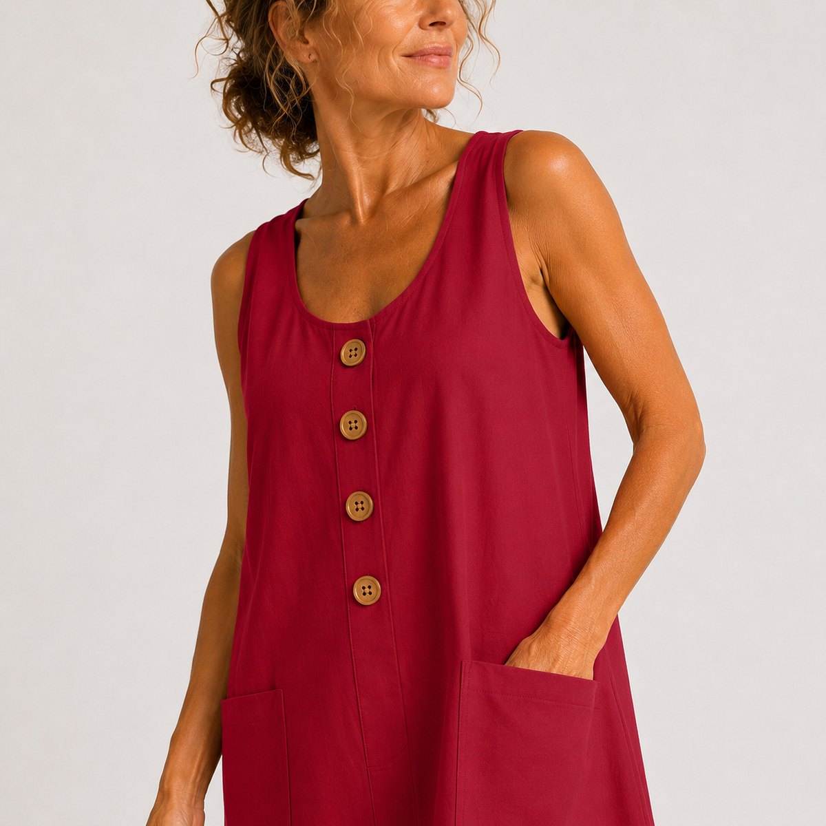 María - Vestido de algodón y lino