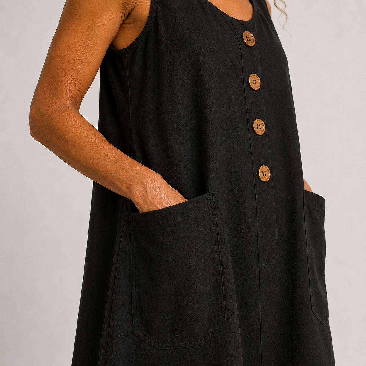 María - Vestido de algodón y lino