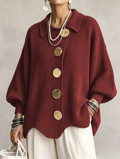 Victoria | Cárdigan oversized con grandes botones dorados
