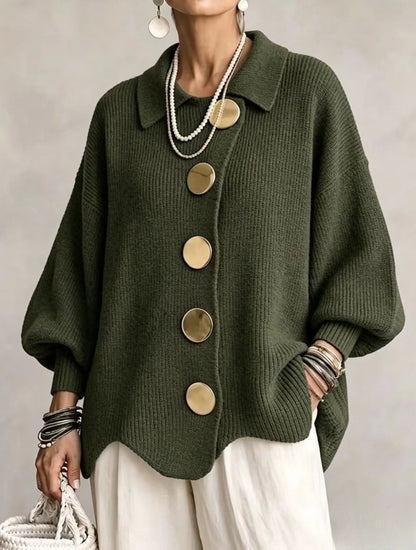 Victoria | Cárdigan oversized con grandes botones dorados
