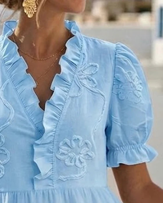 Vestido con mangas cortas y estampado floral