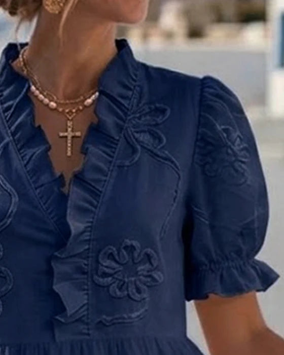 Vestido con mangas cortas y estampado floral