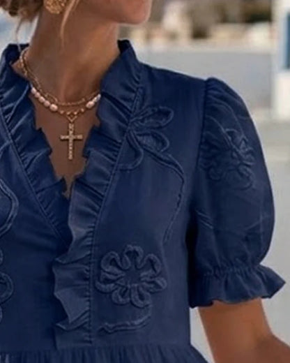 Vestido con mangas cortas y estampado floral