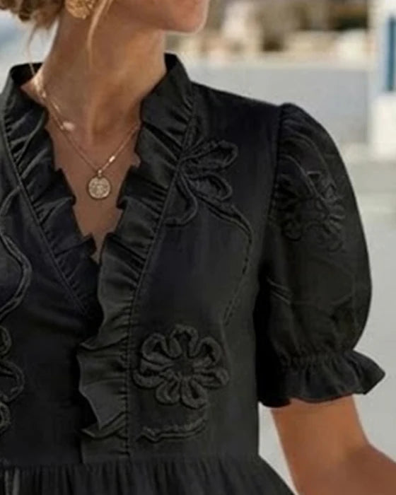 Vestido con mangas cortas y estampado floral