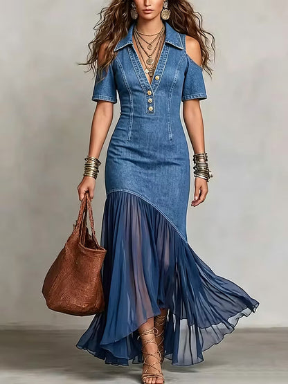 Olivia™ | Vestido Denim de Silueta Fluida
