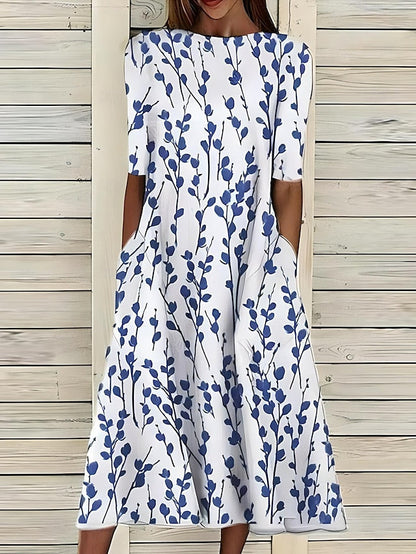 Marina | Vestido midi fluido con estampado floral