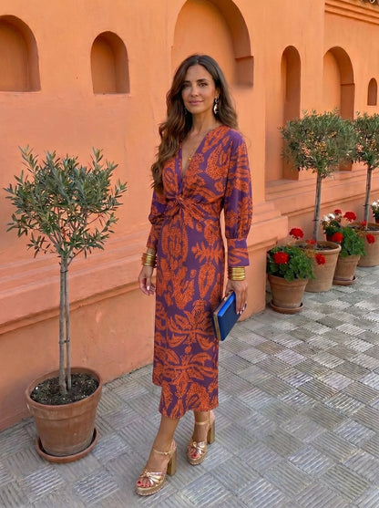 Silvia™ Vestido midi con estampado