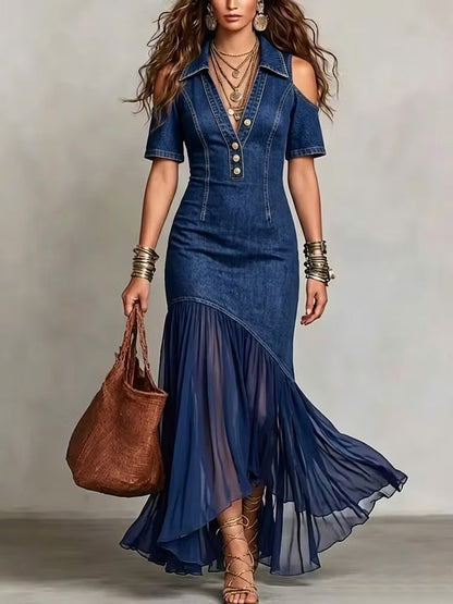 Olivia™ | Vestido Denim de Silueta Fluida