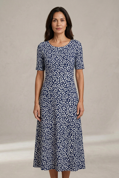 Marina | Vestido midi fluido con estampado floral