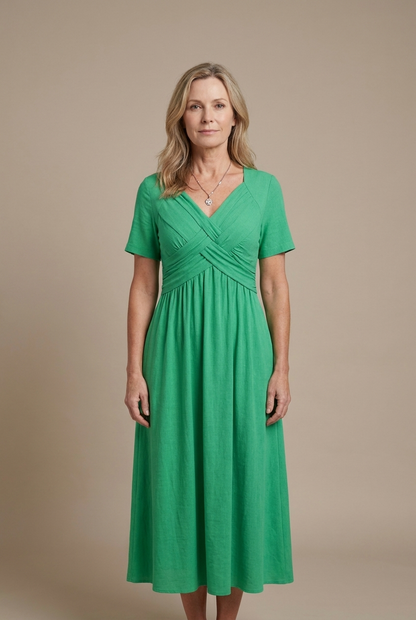 Amalia | Vestido midi elegante con silueta cruzada