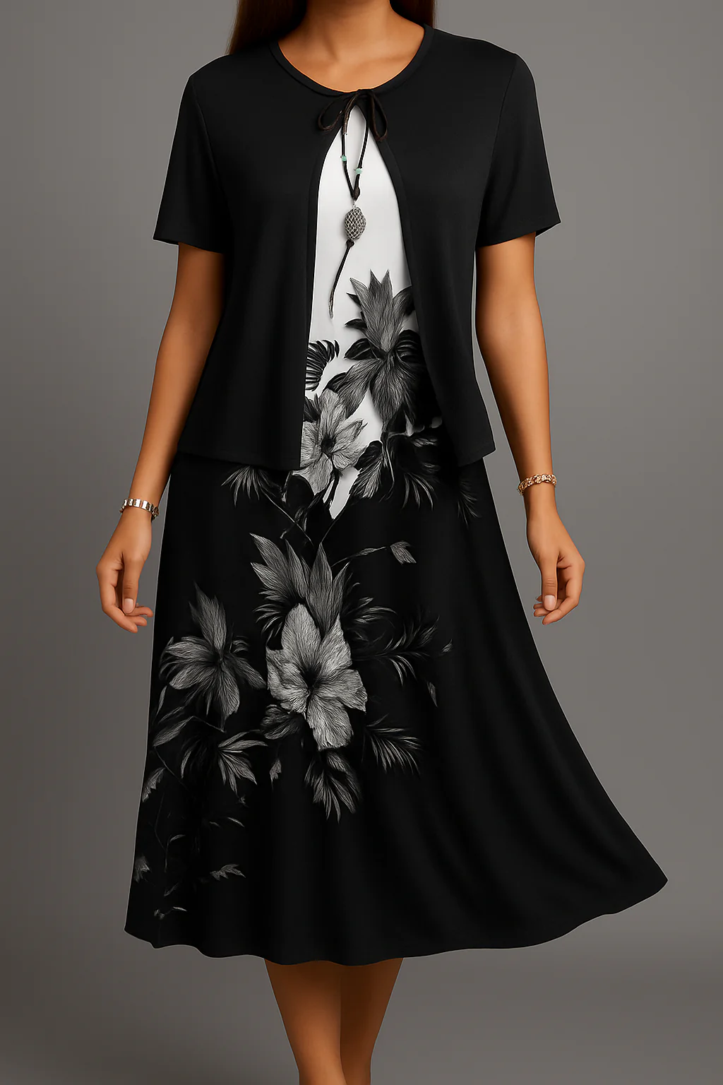 Elara™ | Vestido Floral con Rebeca a Juego