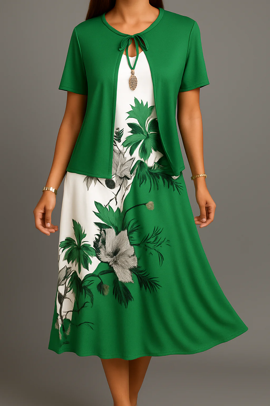 Elara™ | Vestido Floral con Rebeca a Juego