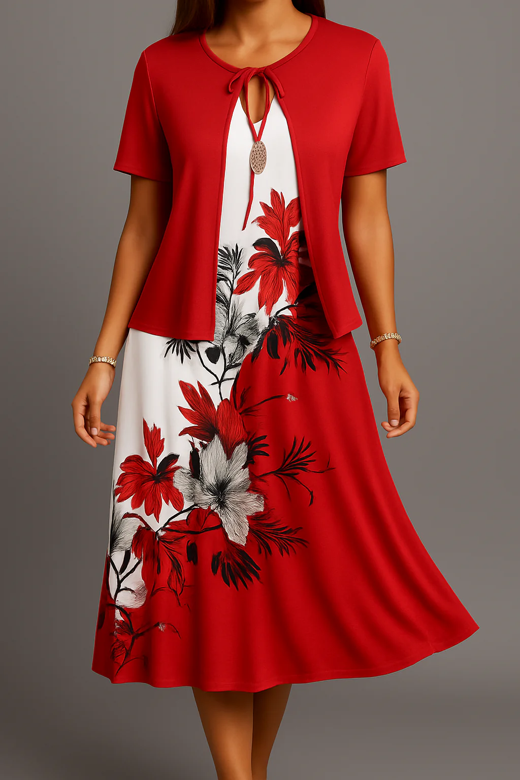 Elara™ | Vestido Floral con Rebeca a Juego
