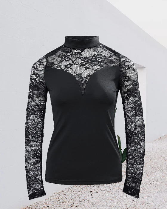 Jersey de manga larga con encaje