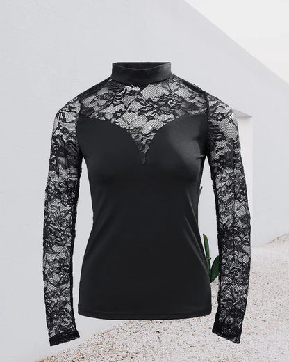 Jersey de manga larga con encaje