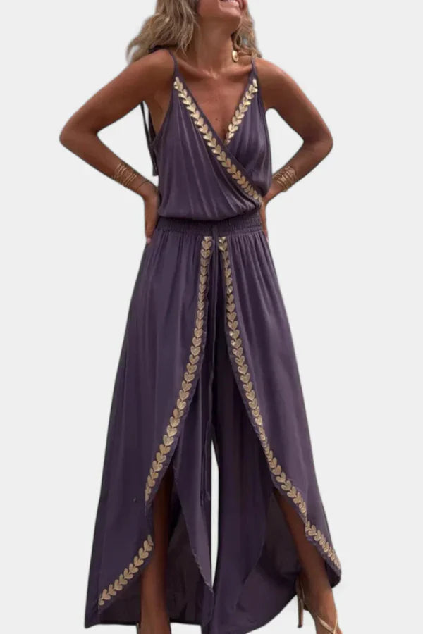 Claudia™ Mono Elegante con Detalles Dorados