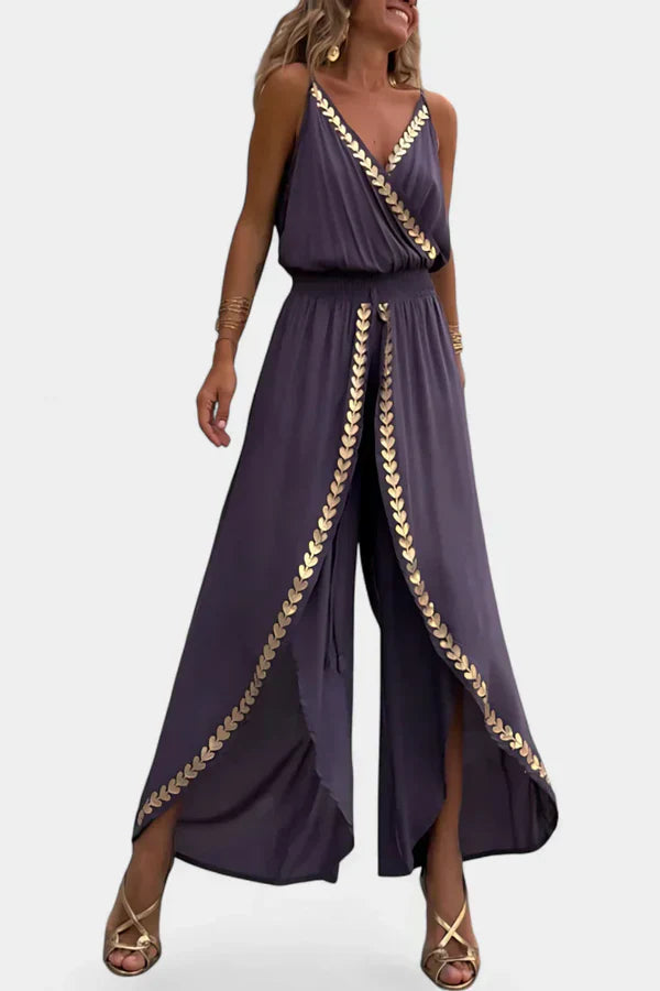 Claudia™ Mono Elegante con Detalles Dorados