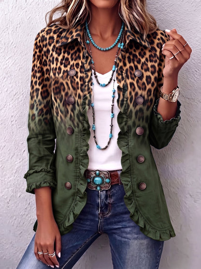 Elena | Americana de Leopardo Degradado con Volantes