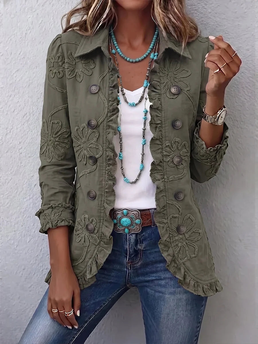 Lucía | Chaqueta Bohemia con Bordado de Flores