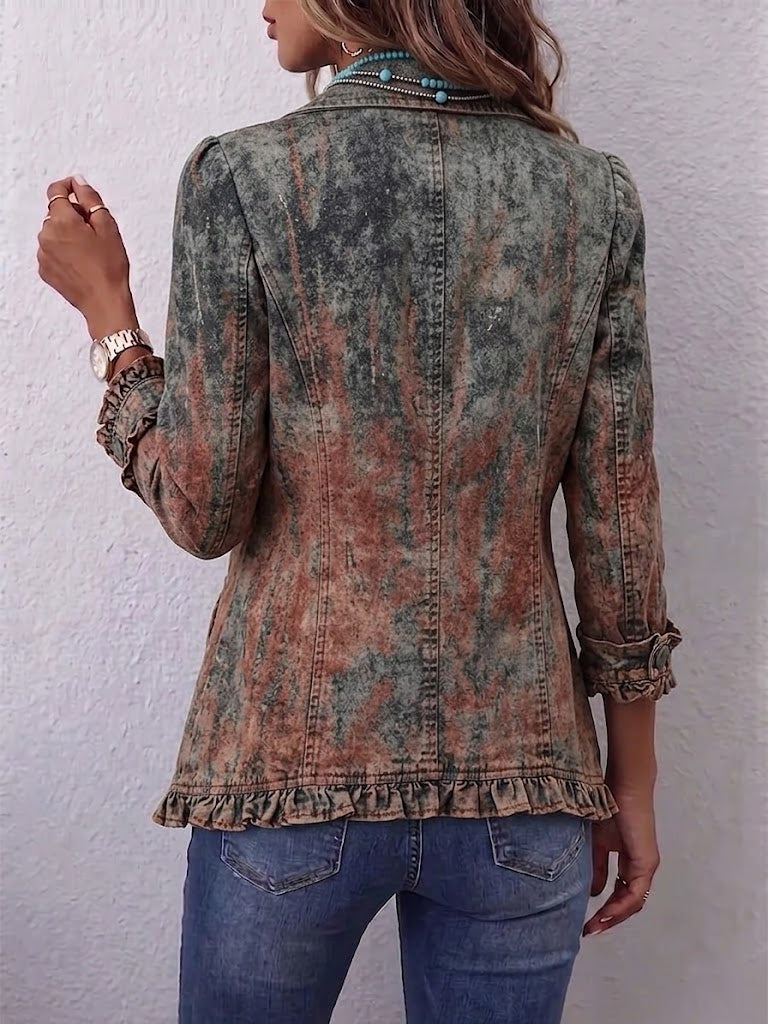Beatriz | Chaqueta Vintage de Estampado Degradado Texturizado