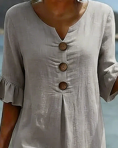 Vestido de algodón con mangas de volante