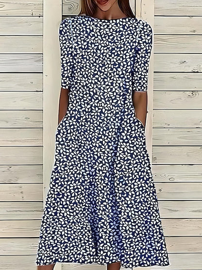 Marina | Vestido midi fluido con estampado floral